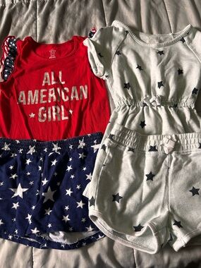 Cat & Jack Red Glitter Graphic Tank Top